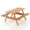 Natural Patio Picnic Table Set for 6 with Built-in Benches and Umbrella Hole